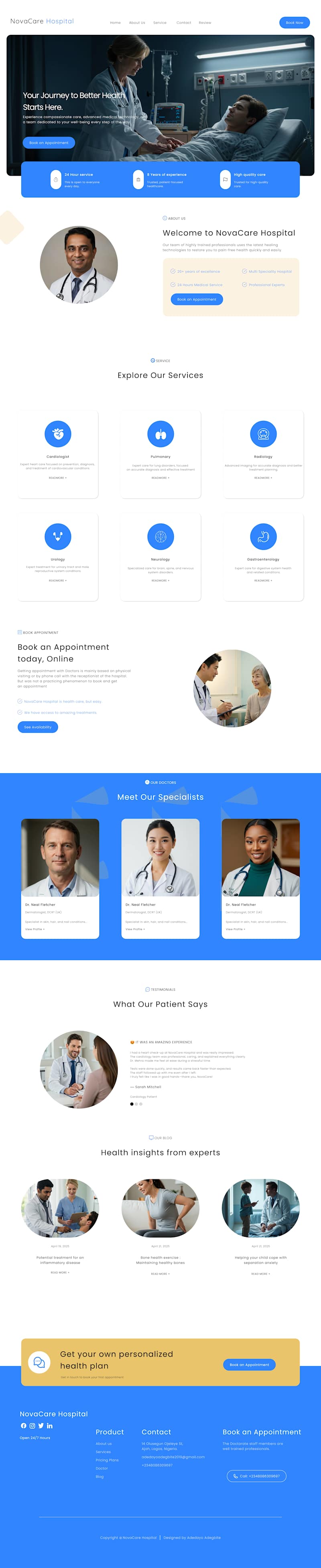 Cover image for Health care WEBSITE DESIGN