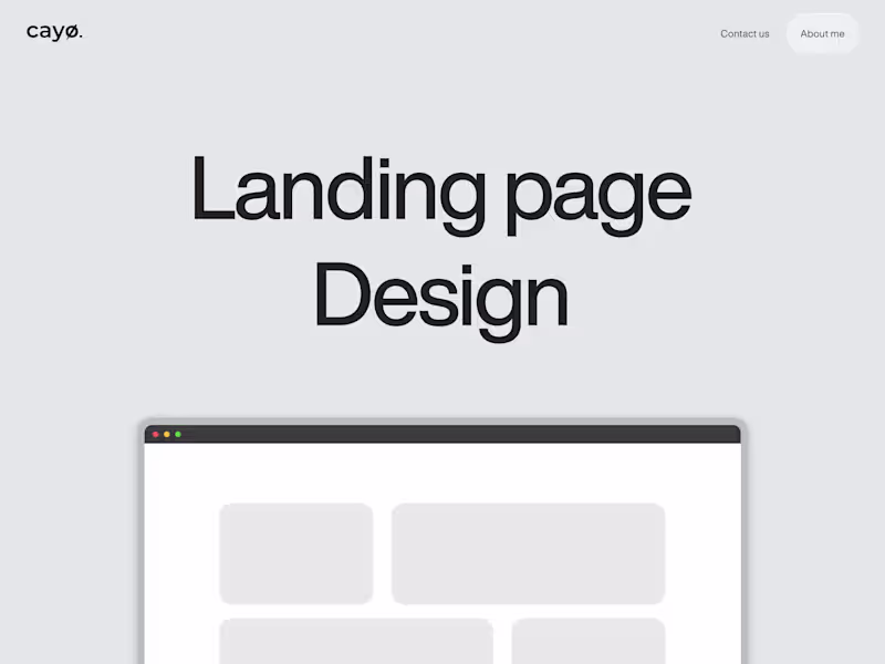 Cover image for Landing Page design 