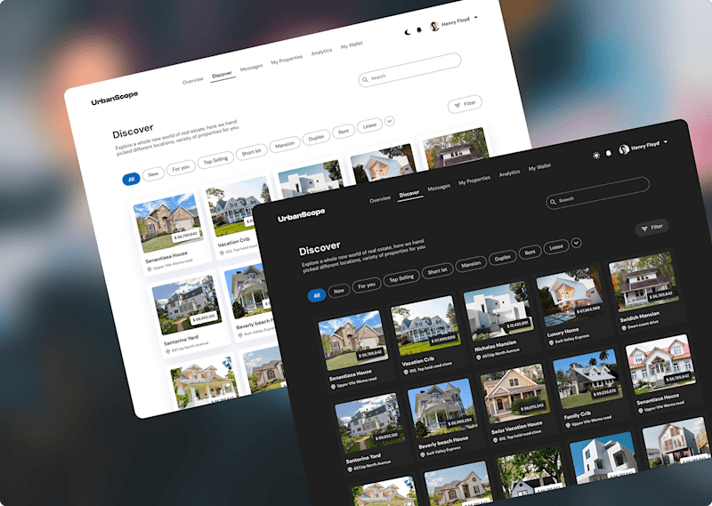 Cover image for UrbanScope Real Estate Dashboard :: Behance