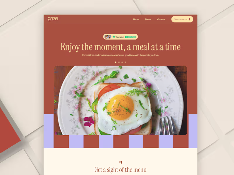 Cover image for Gaze | Restaurant Branding + Hero Section