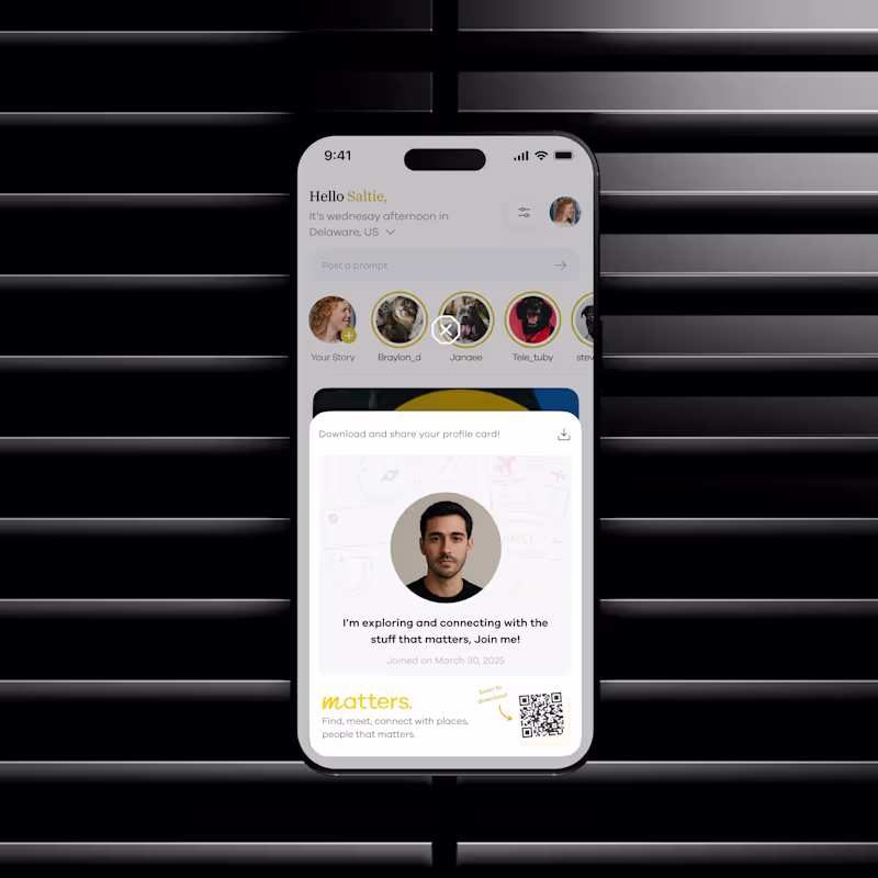 Cover image for i explored a profile card concept for a community app that h...
