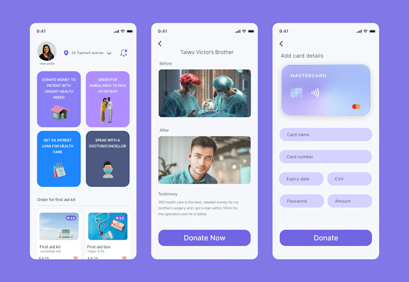Cover image for Mobile app for 360 Health Care