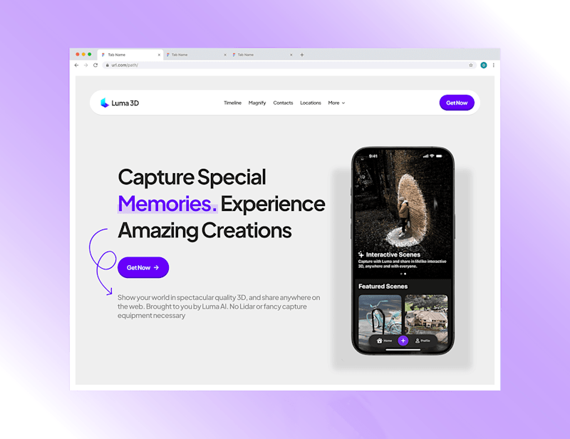 Cover image for Luma 3D – Immersive Landing Page Design