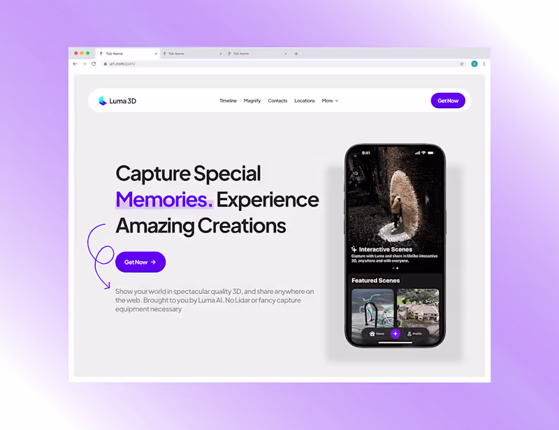 Cover image for Luma 3D – Immersive Landing Page Design