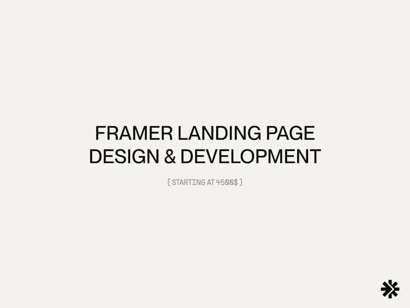 Cover image for Framer Landing Page Design & Development