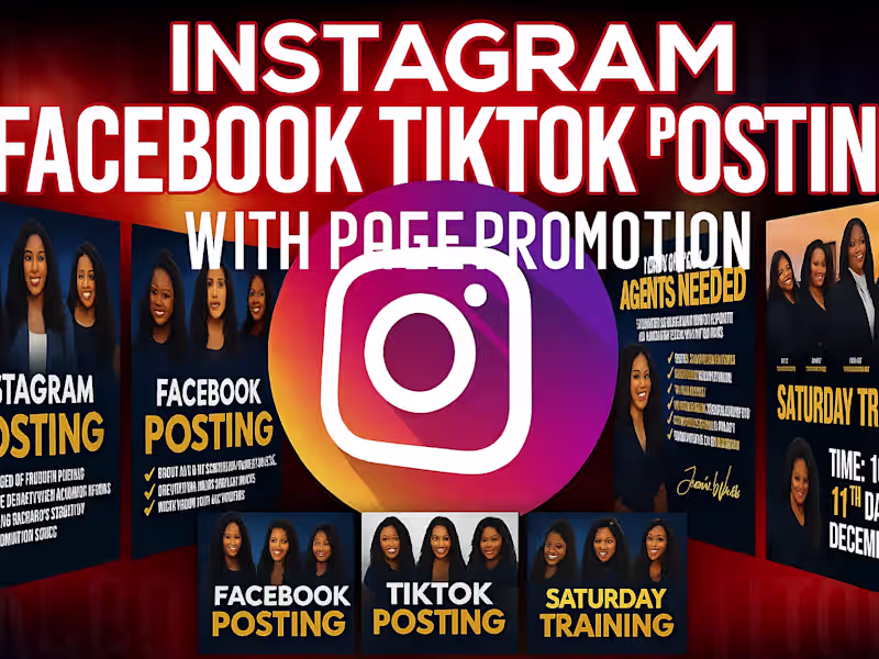 Cover image for Facebook instagram Tiktok posting, Ads Setup with page promotion