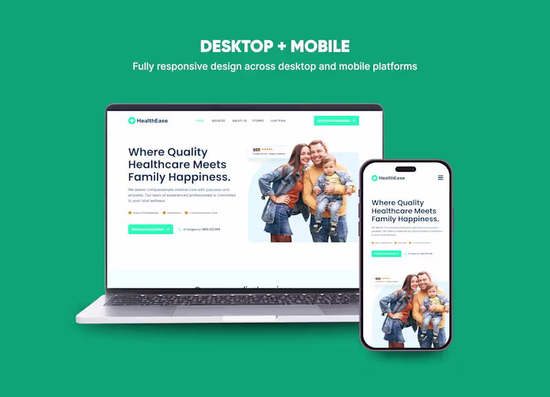 Cover image for Website Design for HealthEase Healthcare Platform