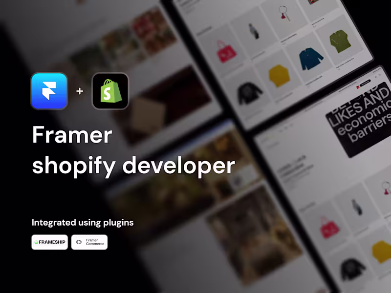 Cover image for Framer Ecommerce websites - Frameship / Framer commerce
