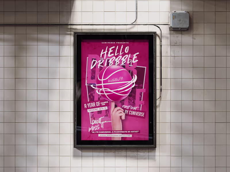 Cover image for 3D Character & Poster: For Dribbble Shoot
