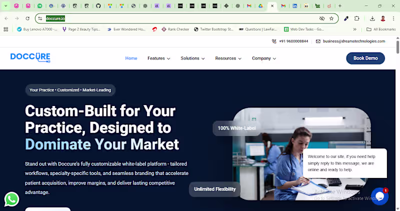 Cover image for https://doccure.io/   Developed a