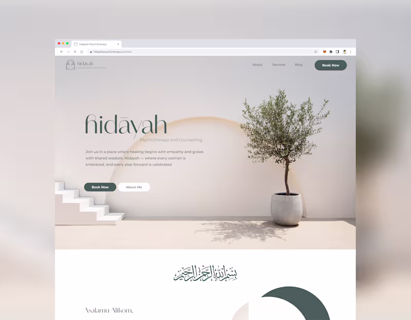 Cover image for Squarespace Web Design and Branding for Hidayah Psychotherapy