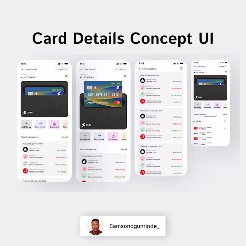 Cover image for Card Details Concept UI :: Behance