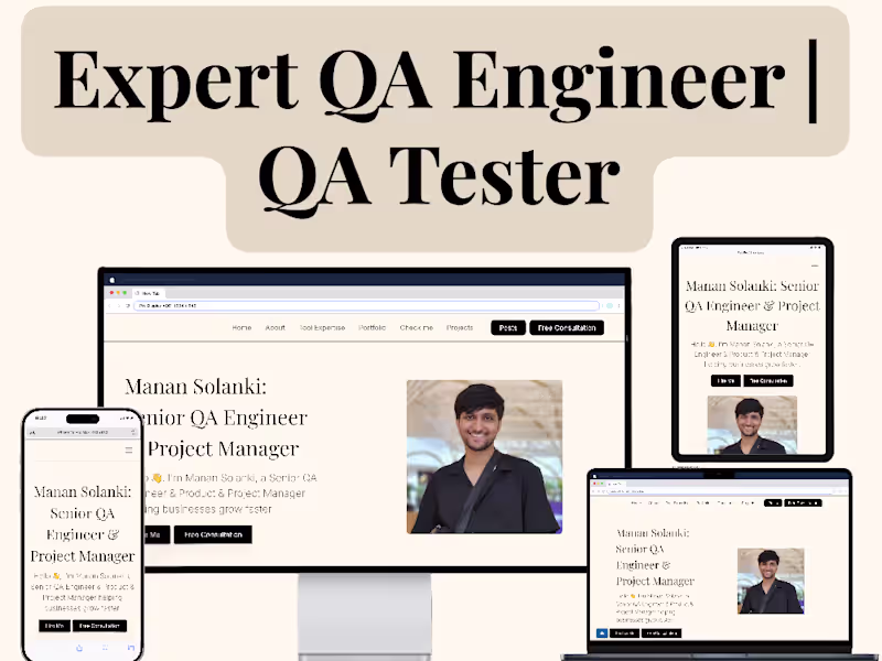 Cover image for  QA Engineer | QA Tester | Website, Desktop, & Mobile Testing