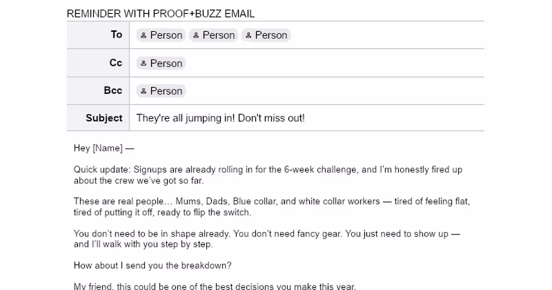 Cover image for REMINDER WITH PROOF+BUZZ EMAIL