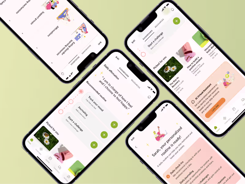 Cover image for Mind Nourish Mobile App | UX/UI Design