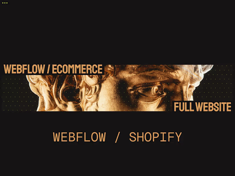 Cover image for Webflow/Shopify Interactive Full Website