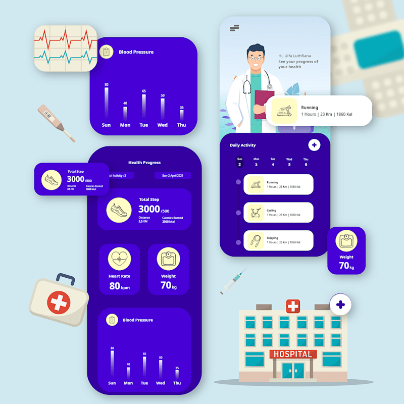 Cover image for Healthy Apps by Ghalib Muhammad on Behance