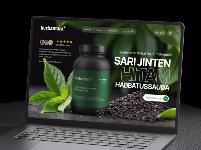 Cover image for Landing Page Ecommerce for Supplement Herbal