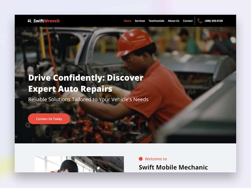 Cover image for SwiftWrench’s Website Homepage UIUX Redesign