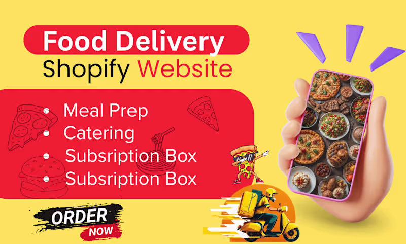Cover image for Build Shopify Food Delivery Website Restaurant Website Redesign