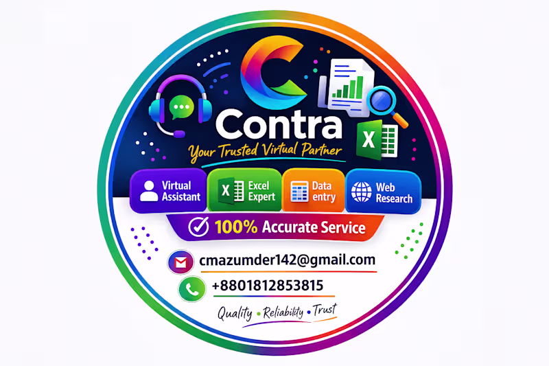 Cover image for I will do accurate data entry, copy paste and Excel work