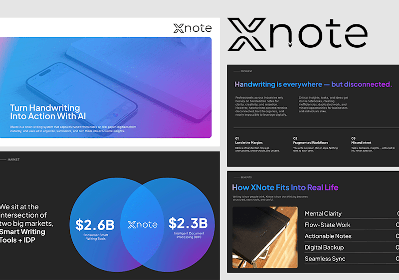 Cover image for XNote AI Pitch Deck Design