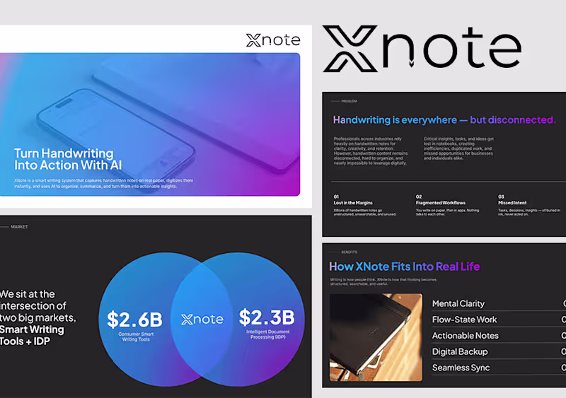 Cover image for XNote AI Pitch Deck Design