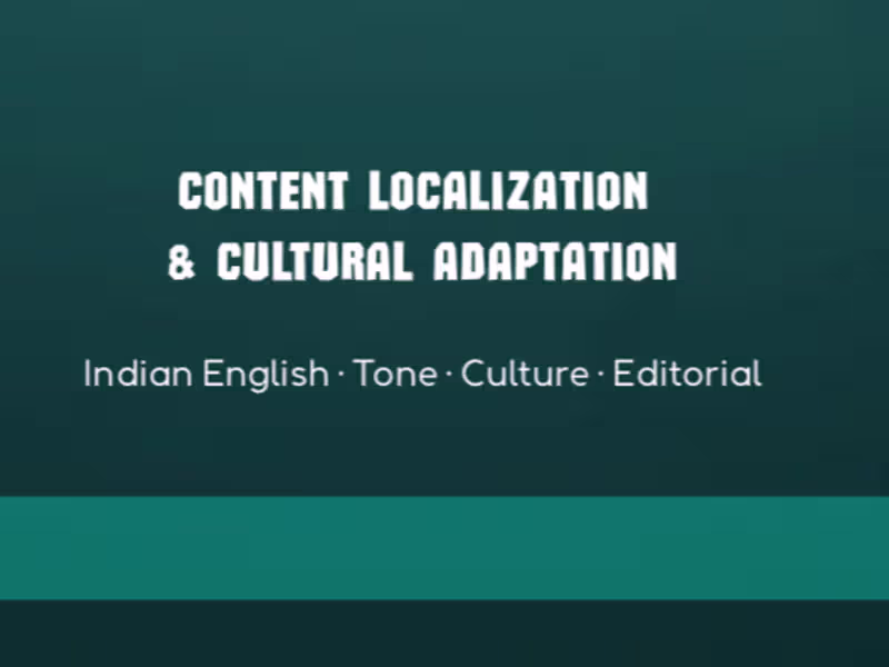 Cover image for Content Localization & Cultural Adaptation