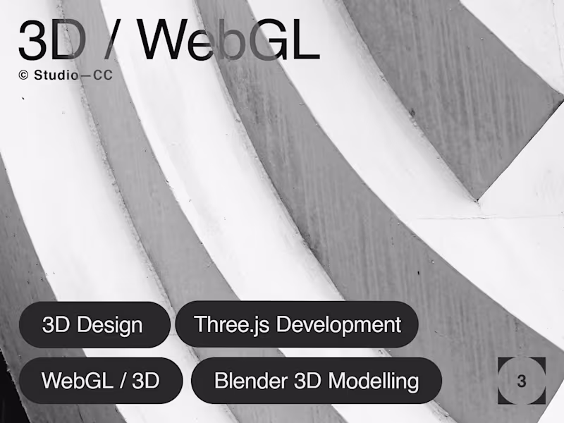 Cover image for 🧊 3D/WebGL Development & Modelling