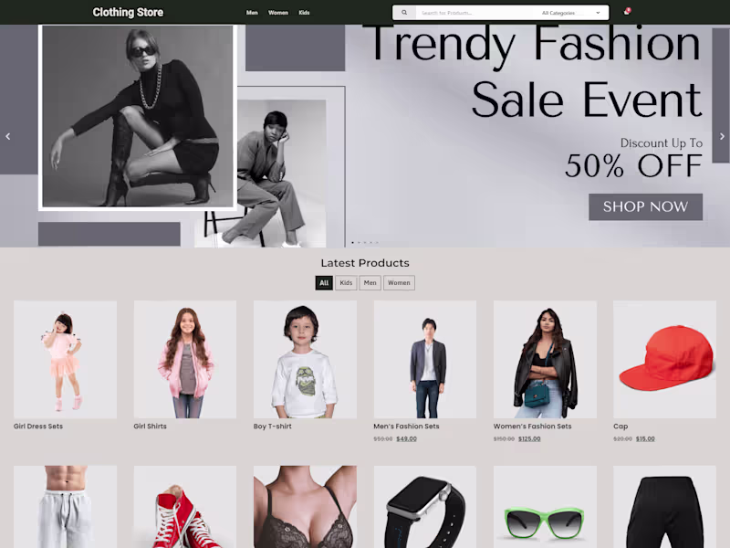 Cover image for Clothing Shopping Website