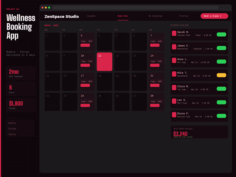 Cover image for Built a custom class booking