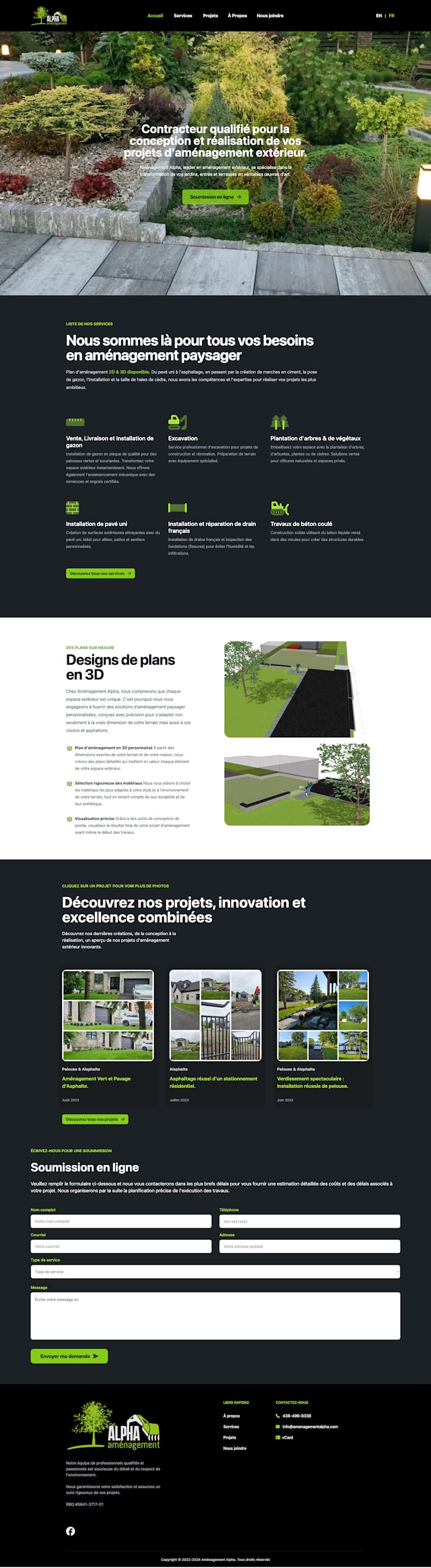 Cover image for Website & Visual Design for Aménagement Alpha