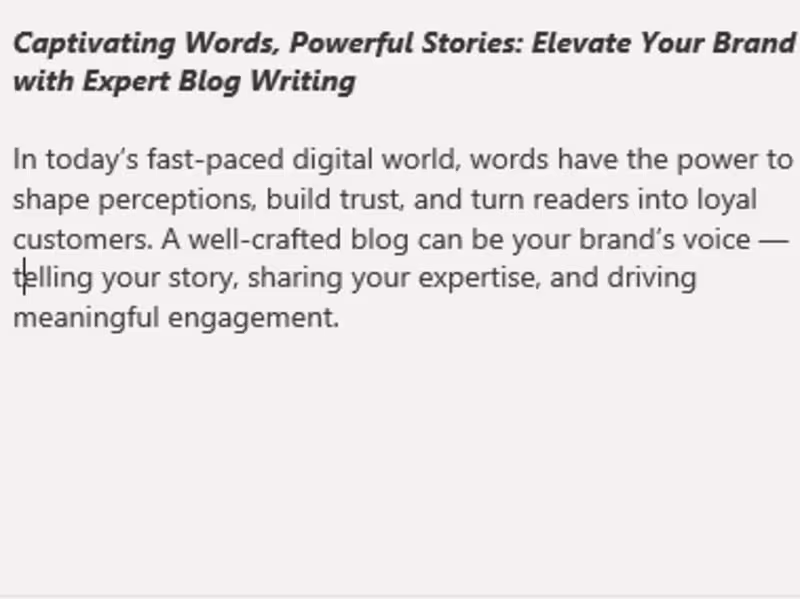 Cover image for Powerful Stories: Elevate Your Brand with Expert Blog Writing