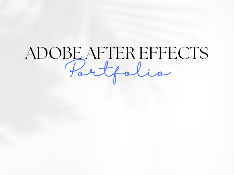 Cover image for Adobe After Effects Portfolio