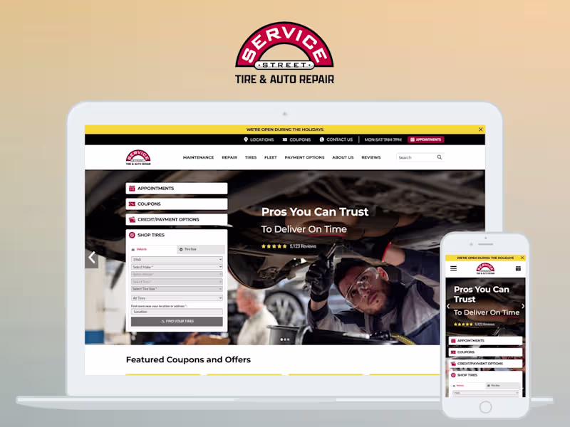 Cover image for Service Street Car Mechanic Website UX/UI Design