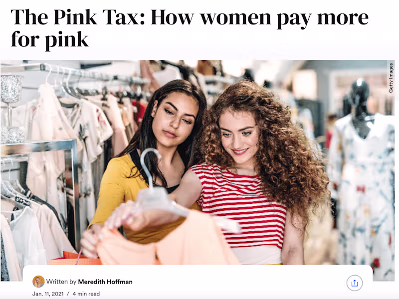 Cover image for The Pink Tax: How Women Pay More for Pink | Bankrate