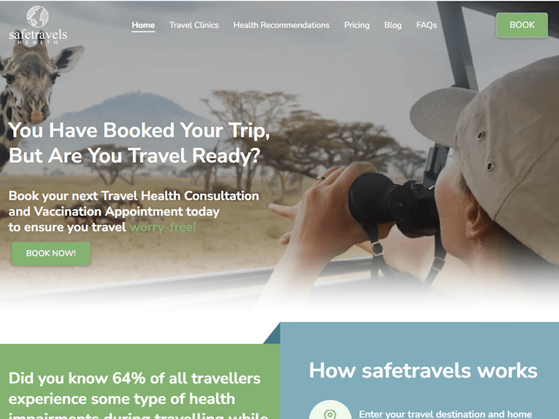 Cover image for Safetravels Health: Travel Vaccine Clinics Near You