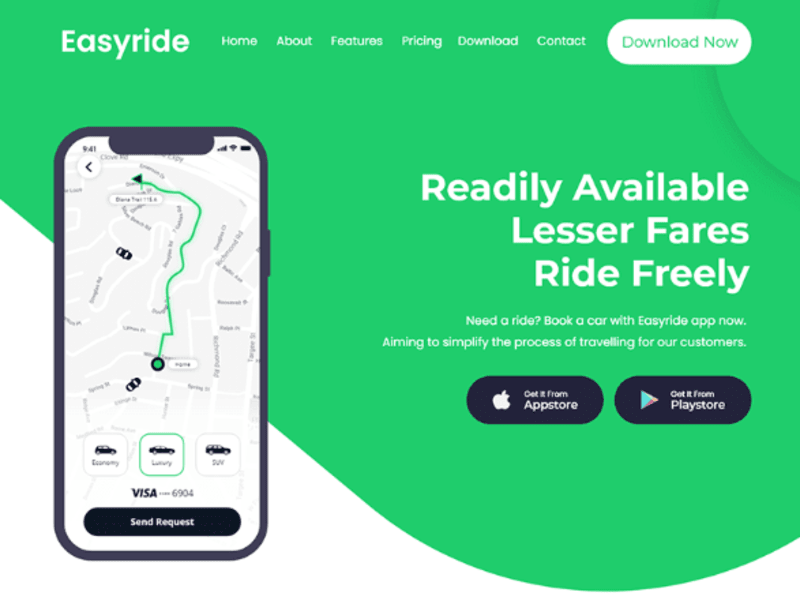 Cover image for Easyride | Landing Page Design