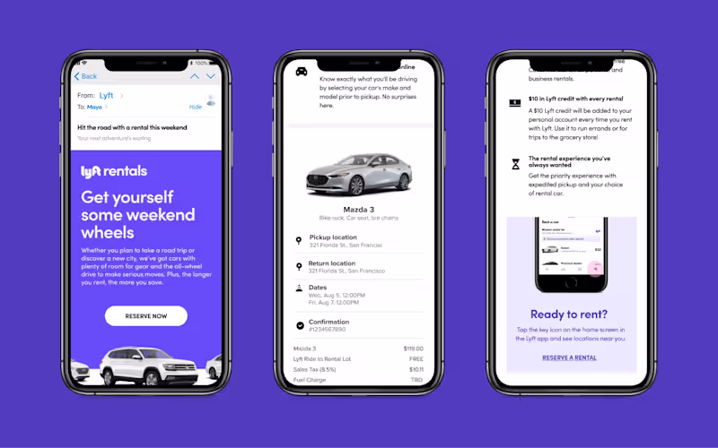Cover image for Lyft Rentals - Email and Ad Campaign