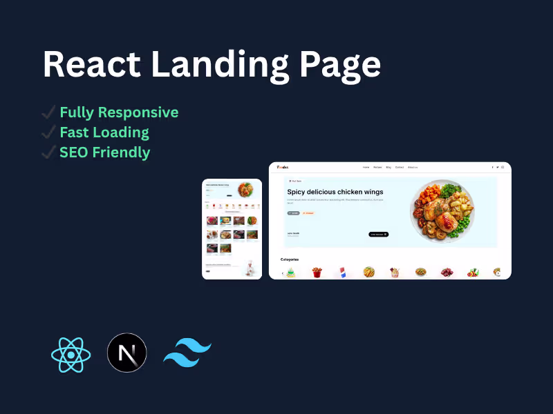 Cover image for React Landing Page Development