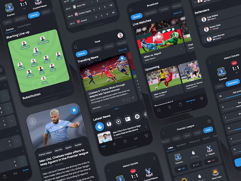 Cover image for UI/UX Design. Scorer.Multi-sport mobile app