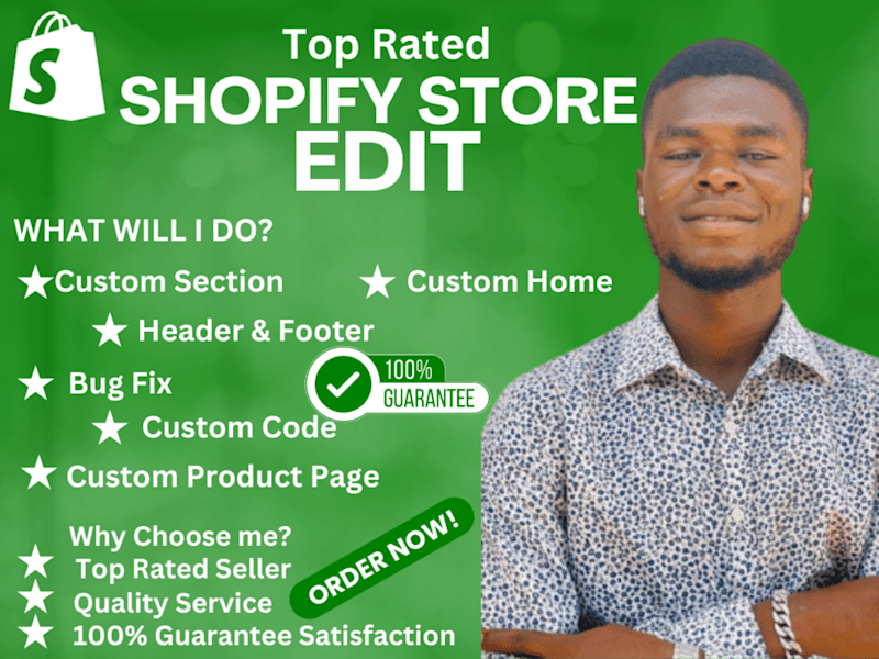 Cover image for Shopify store edit, fix or customize Shopify website and SEO