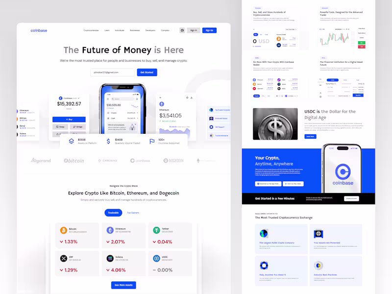 Cover image for Coinbase Crypto - Website Redesign
