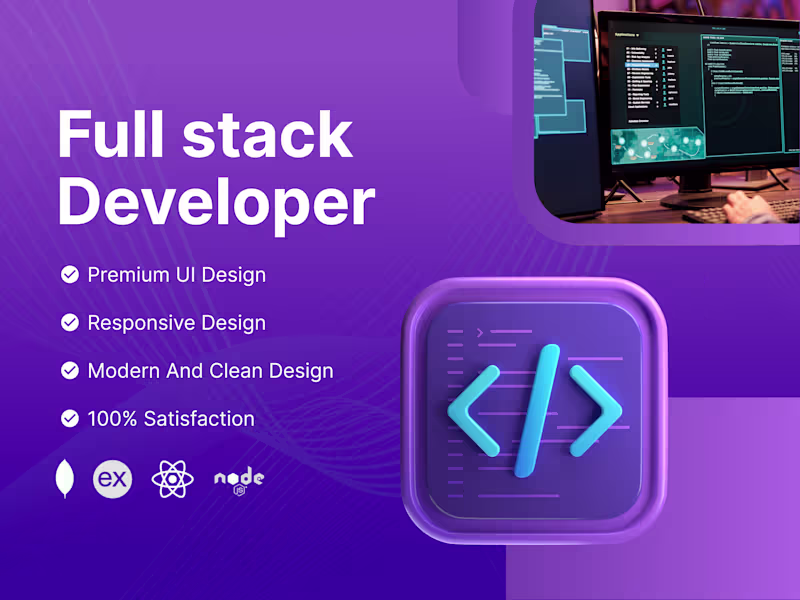Cover image for Full Stack Web Developer | UI/UX, React, Node, MongoDB
