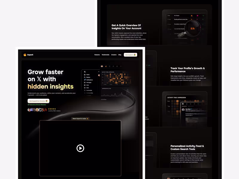 Cover image for Web Design & Framer Development for SuperX Landing Page
