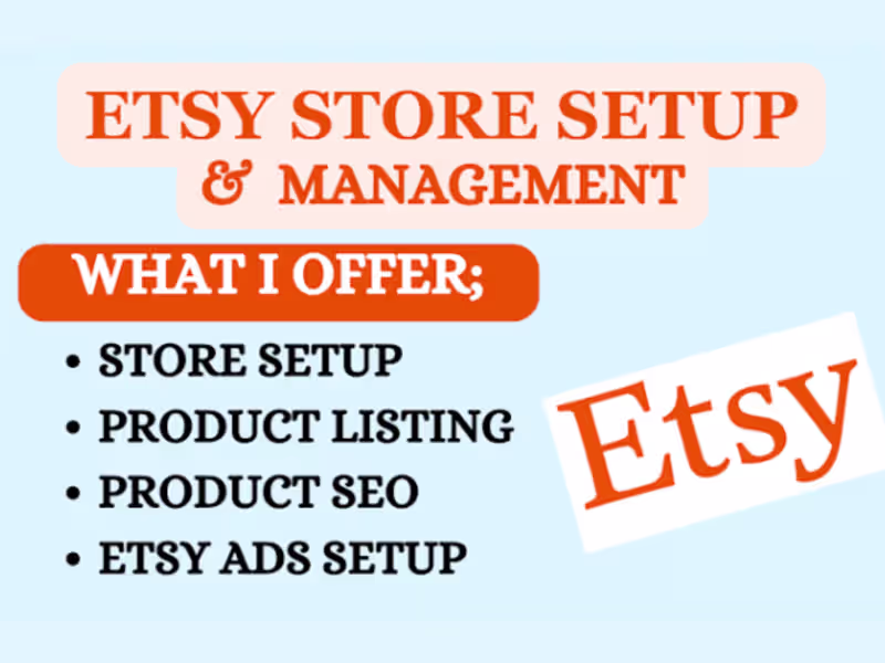 Cover image for I will do etsy numonday shop setup esty product listing seo