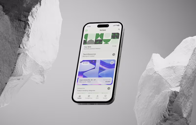 Cover image for UI/UX for Atrium (art auction app)