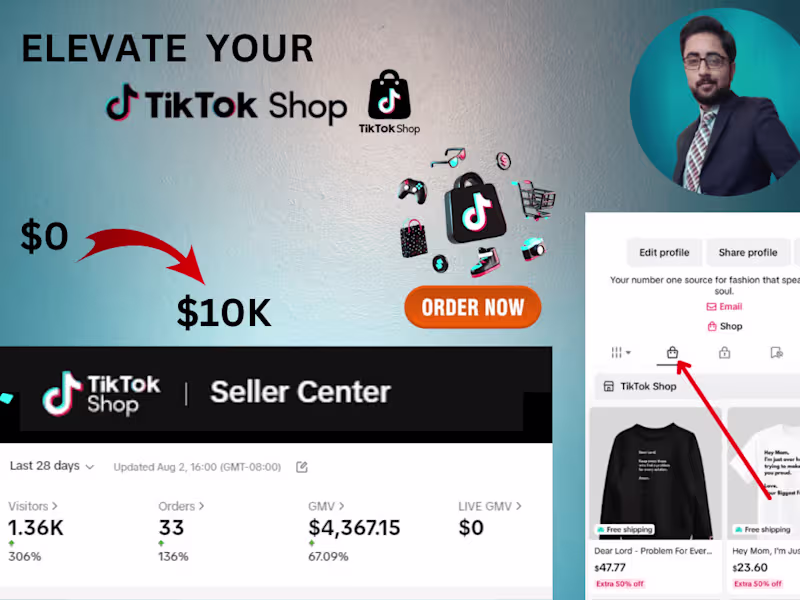 Cover image for You will get TikTok Shop Specialist with Marketing & Management 