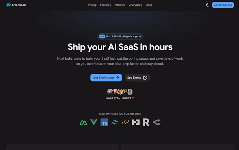 Cover image for Nuxt boilerplate to ship SaaS in hours