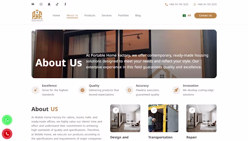 Cover image for Pcabins – Portable House Factory E-commerce Website